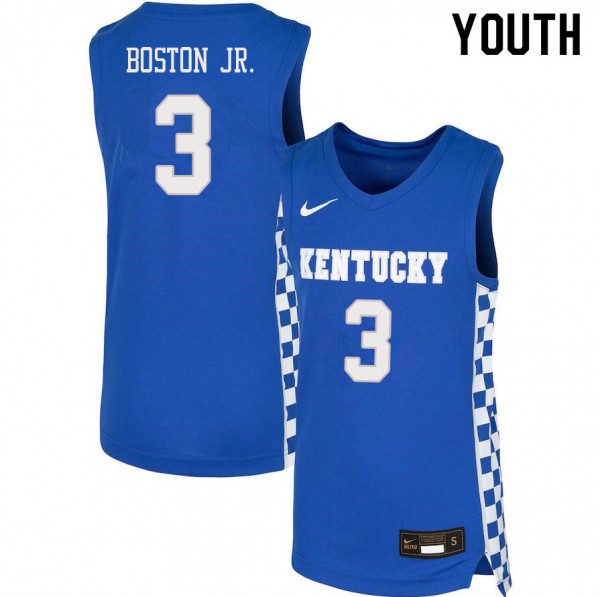Youth Kentucky #3 Tyrese Maxey Blue Embroidery Jerseys - Tyrese